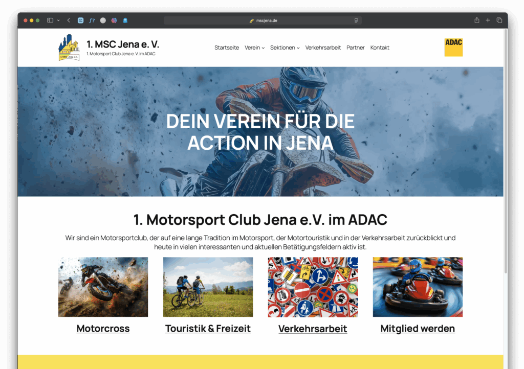 Website für den 1. MSC Jena e. V.