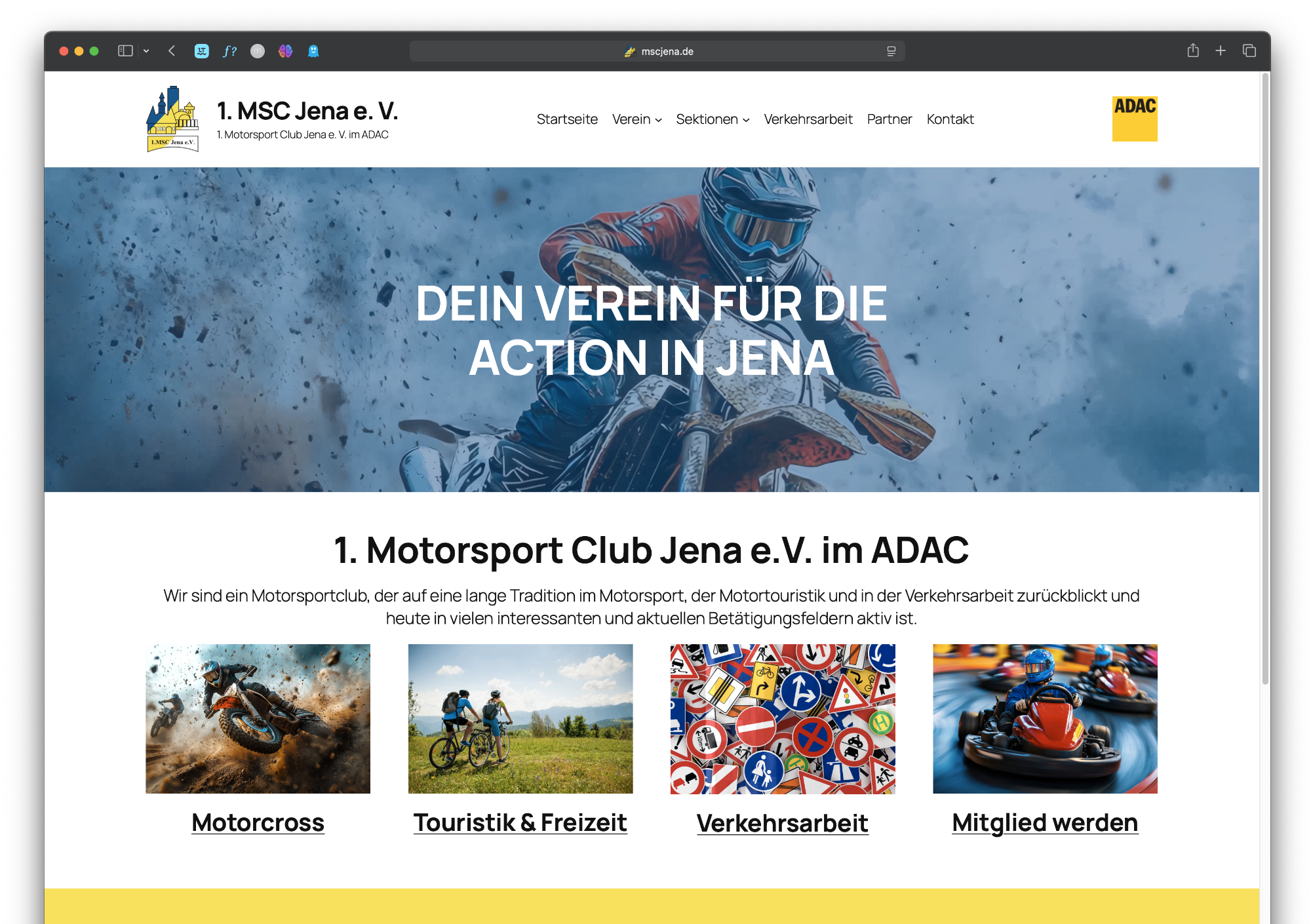 Website für den 1. MSC Jena e. V.